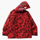 Bape Color Camo Shark Snowboard Down Jacket Red