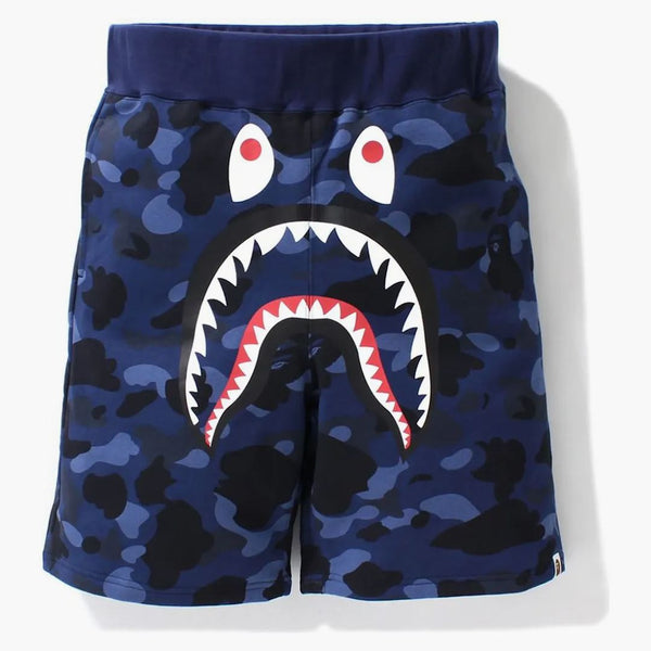 Bape Color Camo Shark Sweat Shorts (SS21) Navy