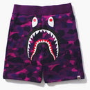 Bape Color Camo Shark Sweat Shorts Purple