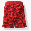 Bape Color Camo Shark Sweat Shorts Red