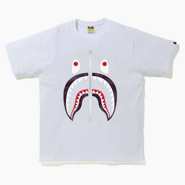 Bape Color Camo Shark Tee White/Burgundy