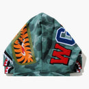 Bape Color Camo Shark Wide Full Zip Double Hoodie Green