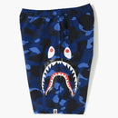 Bape Color Camo Side Shark Beach Shorts azul