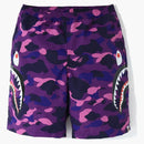 Bape Color Camo Side Shark Beach Shorts Purple