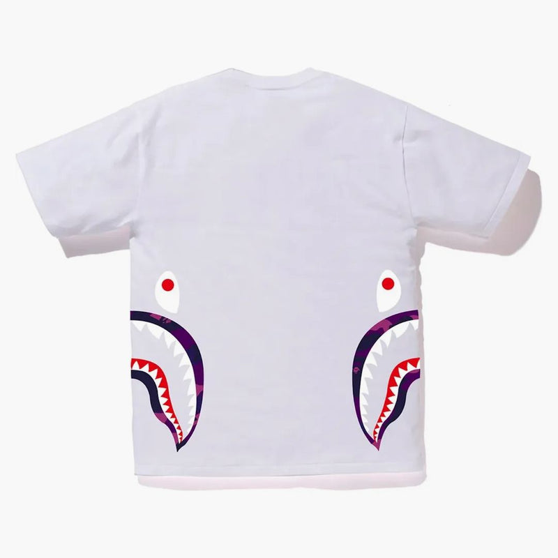 Bape Color Camo Side Shark Tee White/Purple