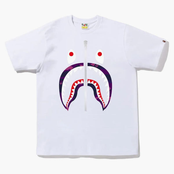 Bape Color Camo Silver Zip Shark Tea (SS23) White Purple