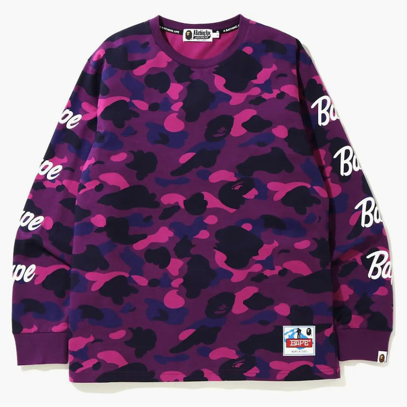 Bape Color Camo Sleeve Logo L/S Tea Purple