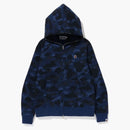 Bape Color Camo Thermal Full Zip Hoodie Navy