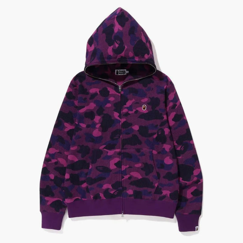 Bape Color Camo Thermal Full Zip Hoodie Purple