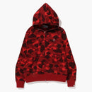 Bape Color Camo Thermal Full Zip Hoodie Red