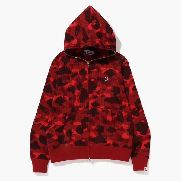 Bape Color Camo Thermal Full Zip Hoodie Red