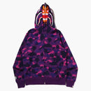 Bape Color Camo Tiger Shark Wide Full Zip Double Hoodie (ss22) Purple