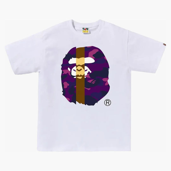 BAPE Color Camo Transform Big Ape Head Tee White/Purple