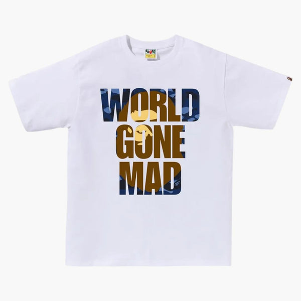 BAPE Color Camo WGM APE Hlava překrytí tričko bílé