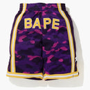 Bape Color Camo Wide Basketball Shorts Purple