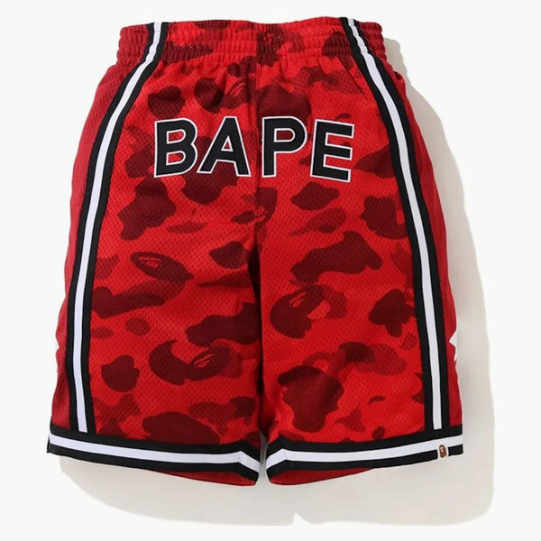 BAPE Color Camo Wide Basketball Shorts Red