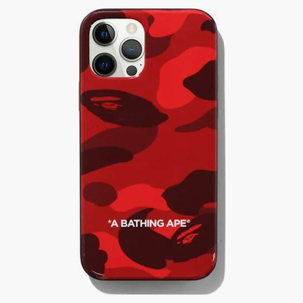 BAPE Color Camo iPhone 12/12 Pro Case rojo