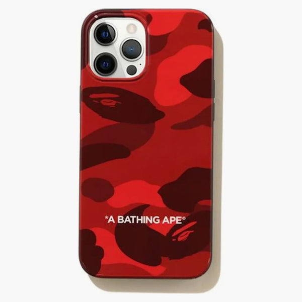 BAPE Color Camo iPhone 12 Pro Max Case rojo