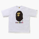 BAPE -färger genom att bada apa avslappnad fit tee vit