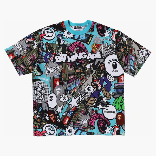 BAPE Comic Art Relaxaded Fit Tea Multicolor