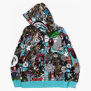 Bape Comic Art Shark Zip Hoodie Multicolor