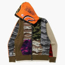 Bape Crazy Camo Mad Shark Relaxed Full Zip Hoodie Multi