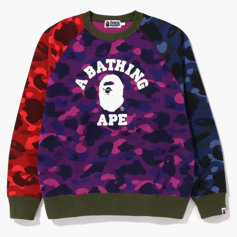 Bape Crazy Camo Relaxed Fit College Crewneck Multicolor