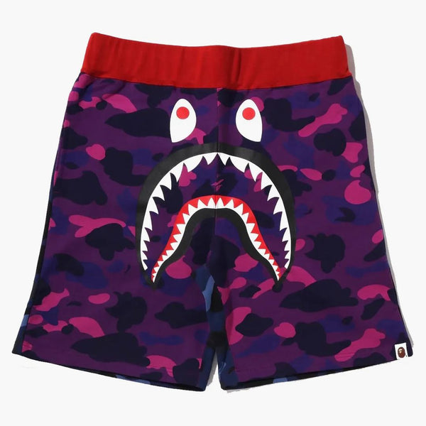 Bape Crazy Camo Shark Sweat Shorts Purple