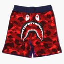 Bape Crazy Camo Shark Sweat Shorts Red