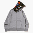 Bape Crazy Face Full Zip Hoodie Grey