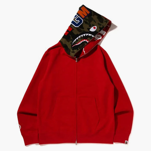 Bape Crazy Face Full Zip Hoodie Red