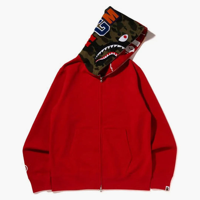 BAPE Crazy Face Full Zip Hoodie Red