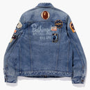 Bape Crazy Patch Denim Jacket Indigo
