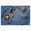 Bape Crazy Patch Denim Shirt Indigo