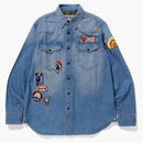 Bape Crazy Patch Denim Shirt Indigo