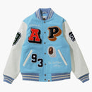 Bape Crazy Patch Varsity Jacket Sax