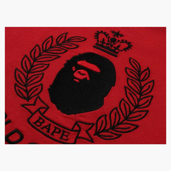 Logo Bape Crest College Relaxed Fit Tee Red