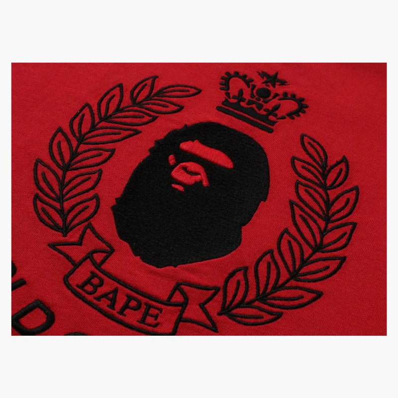 Logo Bape Crest College Relaxed Fit Tee Red