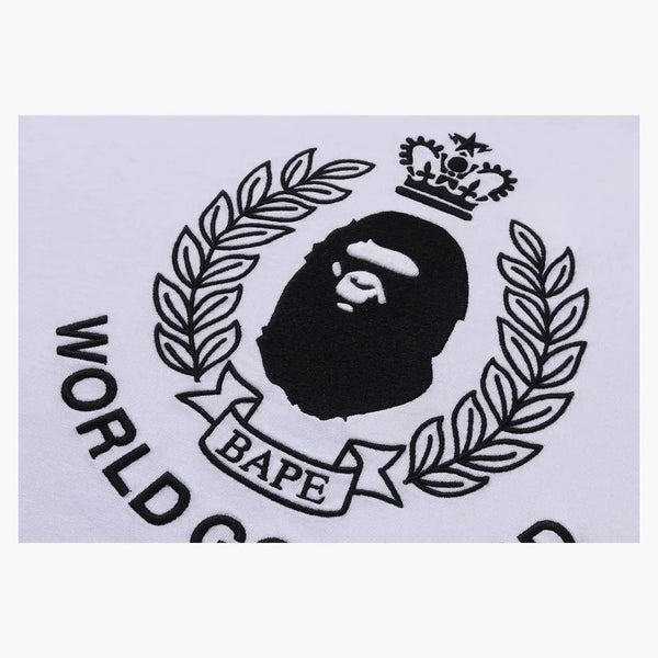 Logo Bape Crest College Relaxaded Fit Tee White