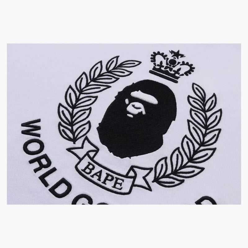 Logo Bape Crest College Relaxaded Fit Tee White