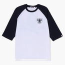 Bape Crossbone Emblem Raglan 3/4 Sleeve Tee White Navy