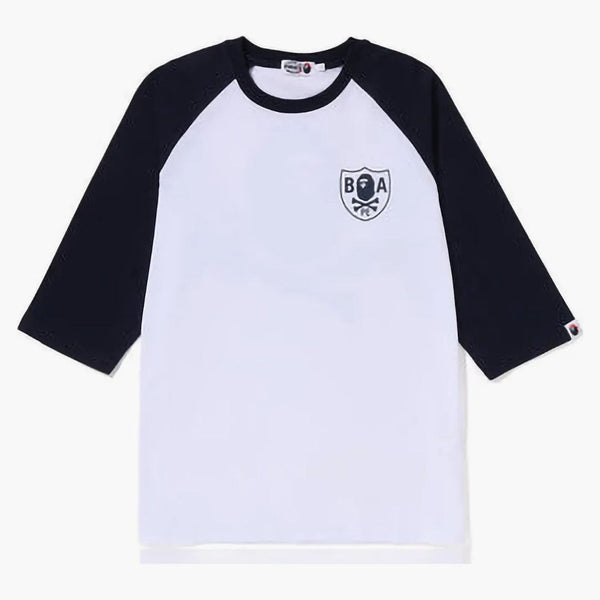 BAPE Crossbone Emblem Raglan 3/4 Sleeve Tee White Navy