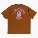 Bape Cursive College Logo Relaxed Fit Tee Brown