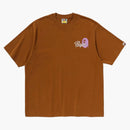 Bape Cursive College Logo Relaxed Fit Tee Brown