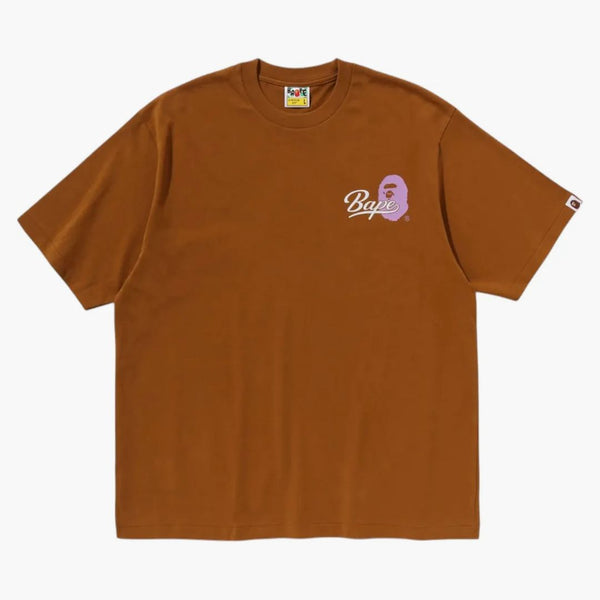 BAPE Cursive College Logo Relaxed Fit Tee Brown