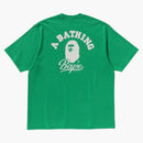 Bape Cursive College Logo Relaxed Fit Tee Green