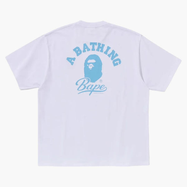 BAPE Cursive College Logo Relaxed Fit Tee White