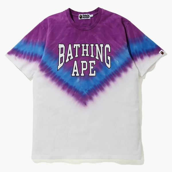 Bape curved logo tie dye tea purple