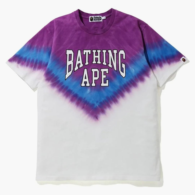 Bape curved logo tie dye tea purple