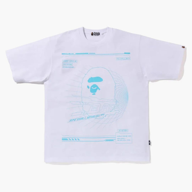 Bape cyber da bagno cyber scimmia rilassata tee white